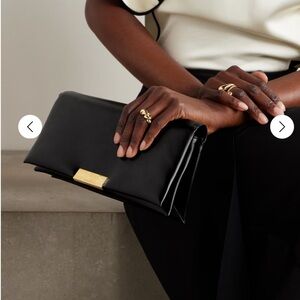 Jil Sander Black Clutch with Gold Hardware